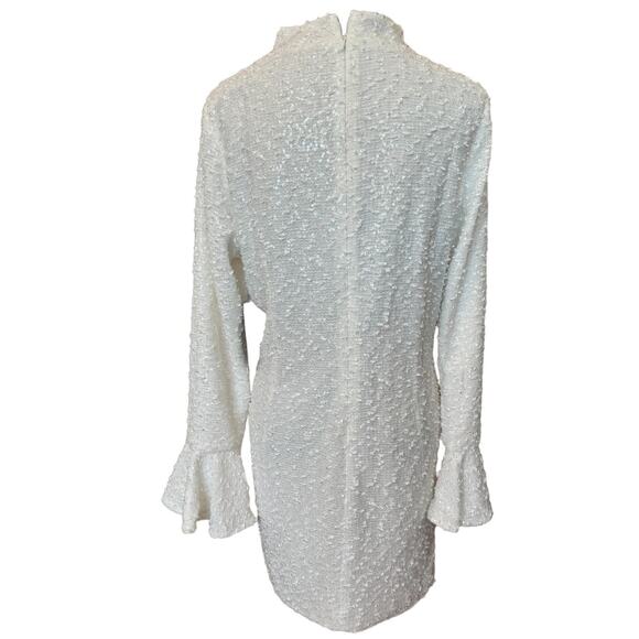 New ~ LULU'S ~ Bring the Magic White Tweed Sequin HOLIDAY Dress Size XL - Picture 6 of 11